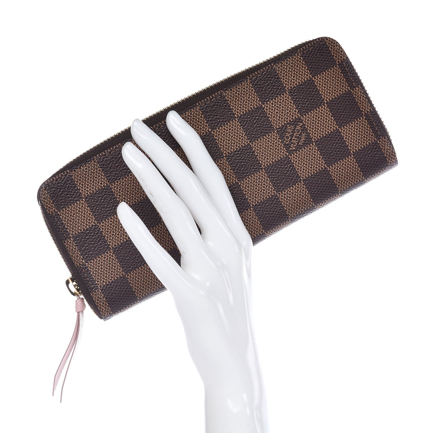 Damier Ebene Clemence Wallet Rose Ballerine