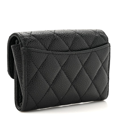 Chanel Caviar Quilted Flap Card Holder Wallet Black 3 of 12