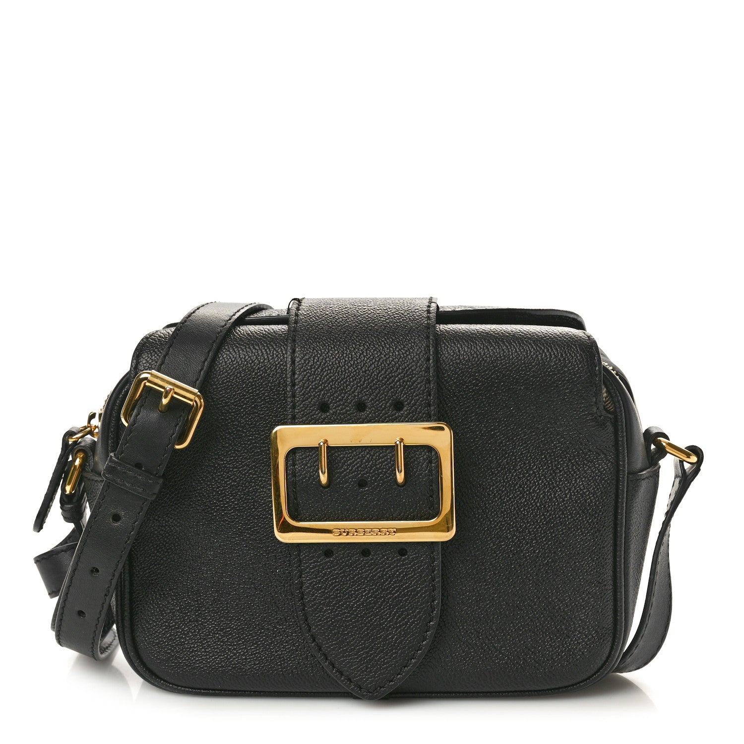 Burberry Soft Grain Calfskin Small Buckle Zip Bag Black 1 of 9