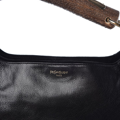 Saint Laurent Suede Studded Y Mombasa Horn Bag Black 8 of 12