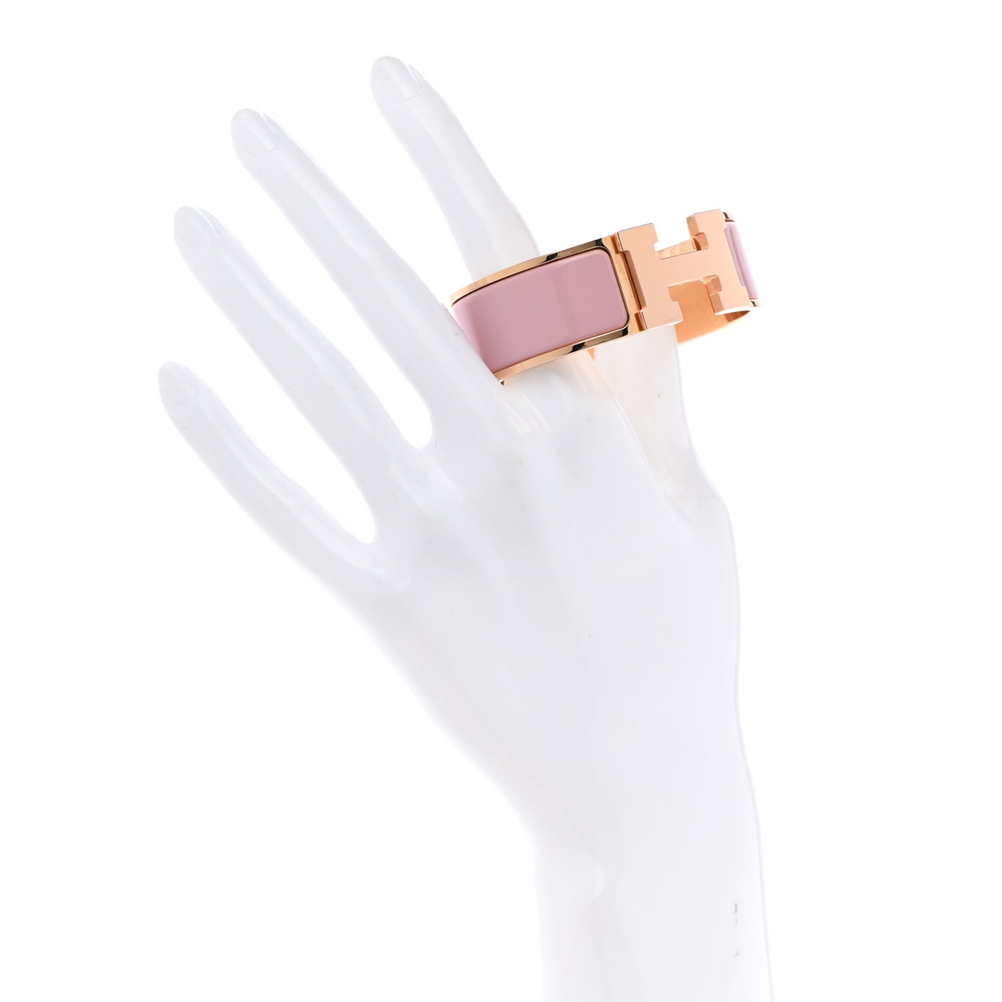 Enamel Wide Clic Clac H Bracelet PM Rose Dragee