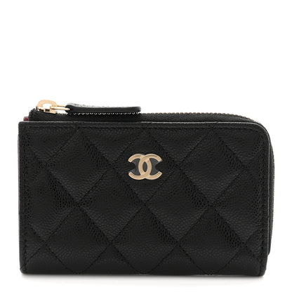 Chanel Caviar Quilted Zipped Key Holder Case Black 1 of 8