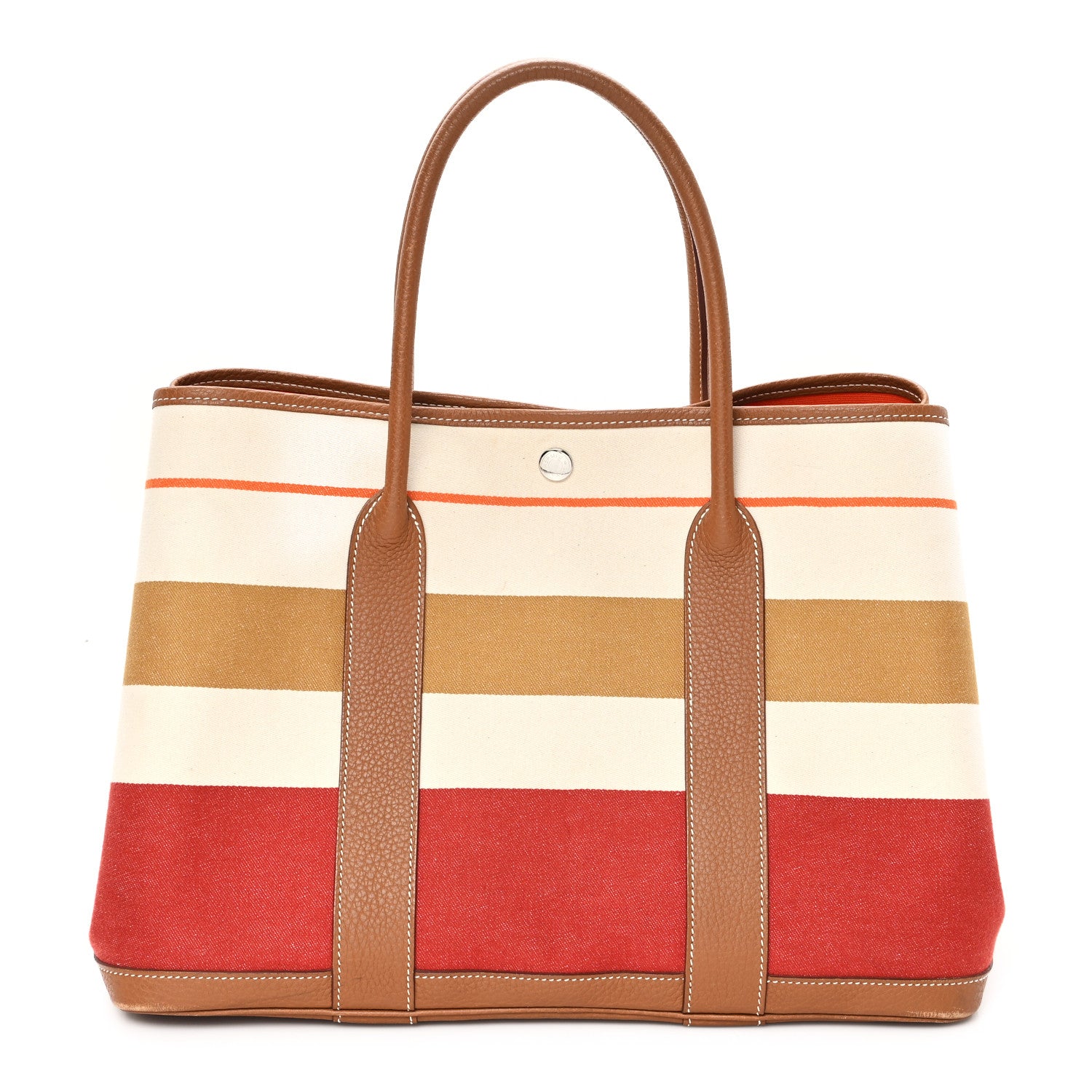 Hermes Toile Striped Negonda Garden Party 36 MM Multicolor Gold 1 of 10