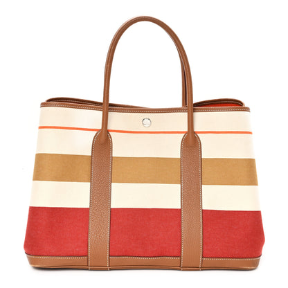 Hermes Toile Striped Negonda Garden Party 36 MM Multicolor Gold 1 of 10