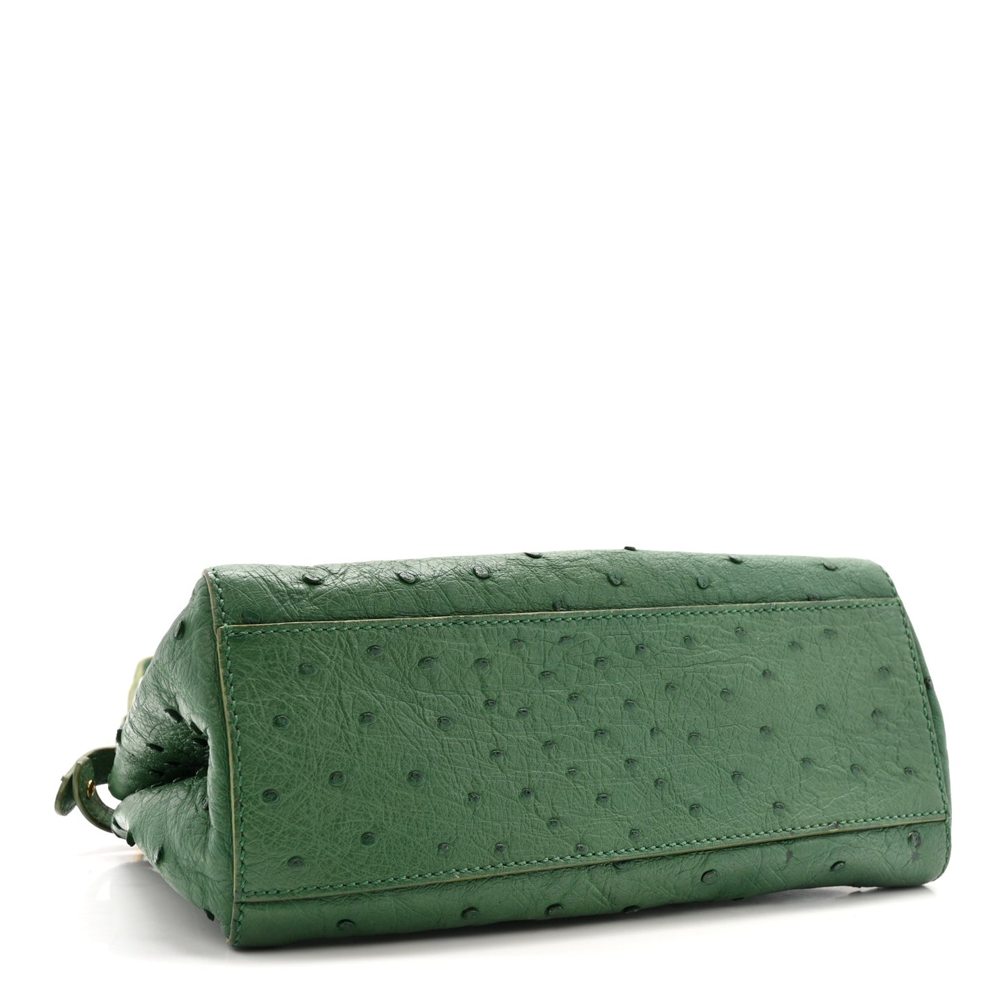 Ostrich Shiny Nappa Mini Peekaboo I SEE U Satchel Green