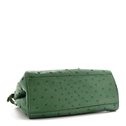 Fendi Ostrich Shiny Nappa Mini Peekaboo I SEE U Satchel Green 4 of 16