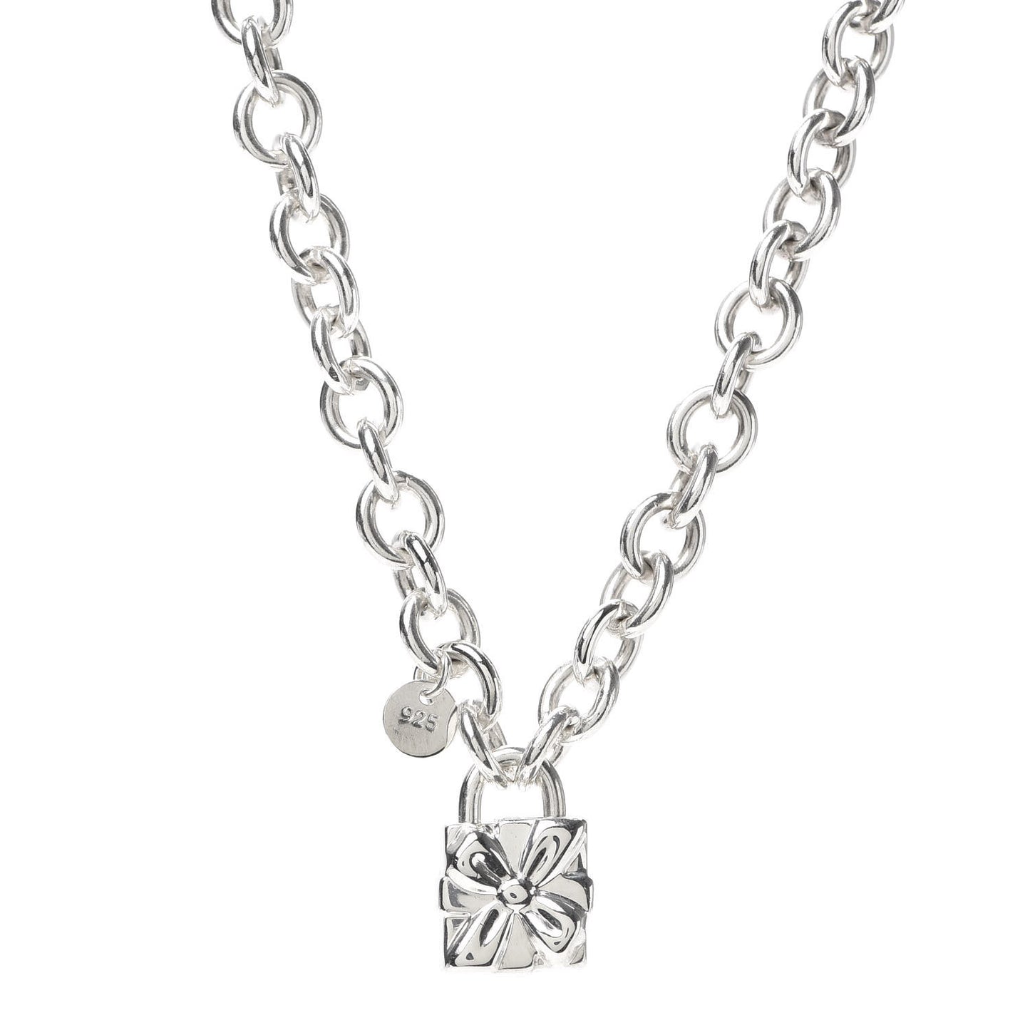 Sterling Silver Gift Box Charm Choker Necklace