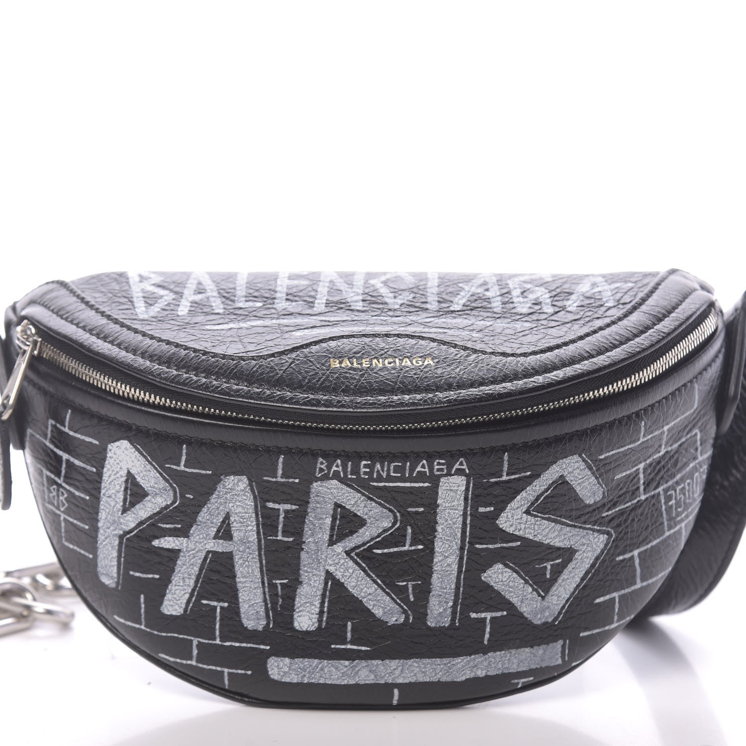 Balenciaga Agneau Arena Graffiti All Over XXS Souvenir Belt Bag Black White 10 of 10