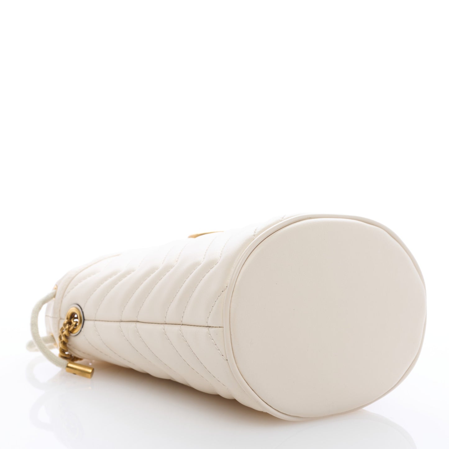 Calfskin Matelasse Mini GG Marmont 2.0 Bucket Bag White