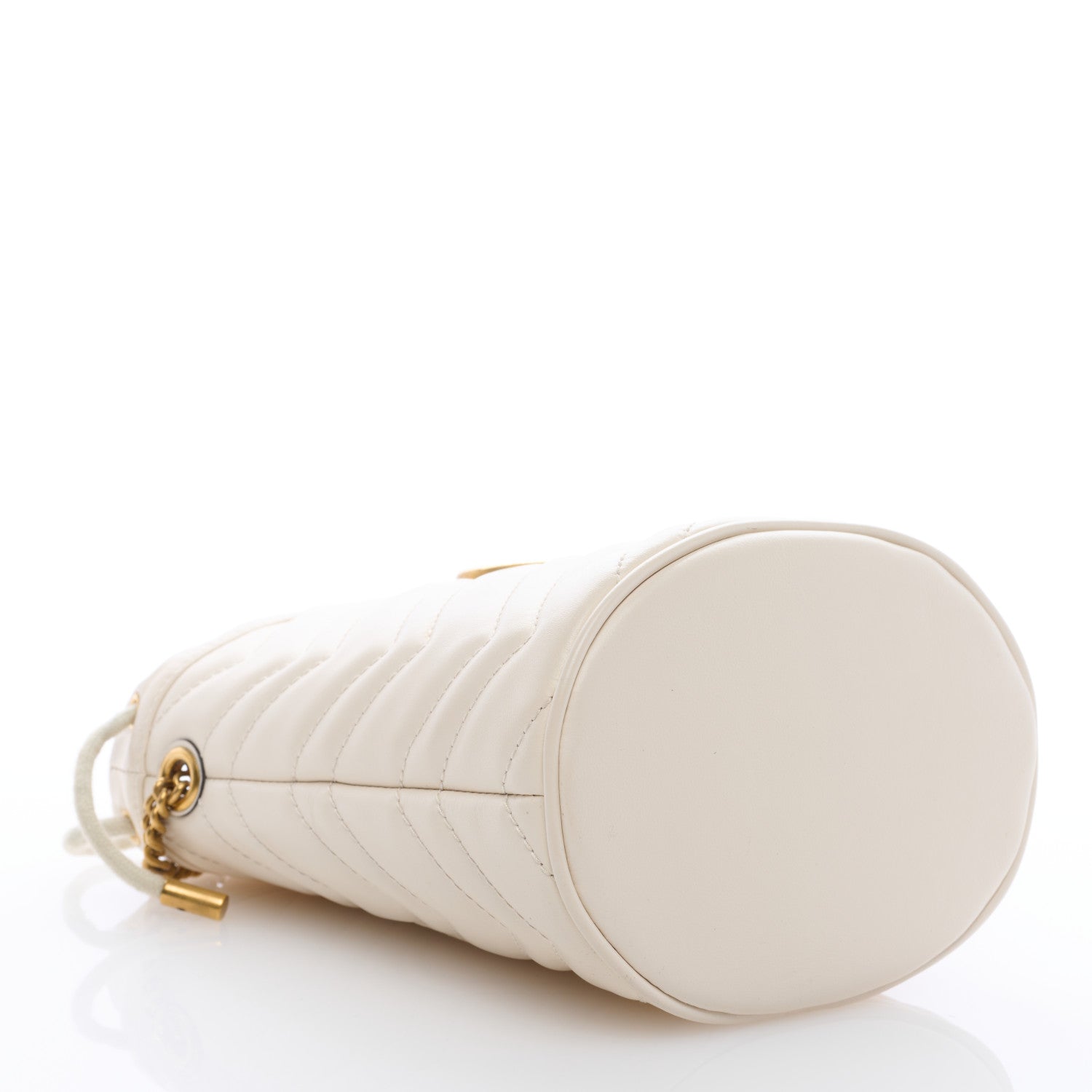 Gucci Calfskin Matelasse Mini GG Marmont 2.0 Bucket Bag White 4 of 8