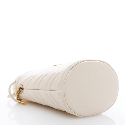 Gucci Calfskin Matelasse Mini GG Marmont 2.0 Bucket Bag White 4 of 8