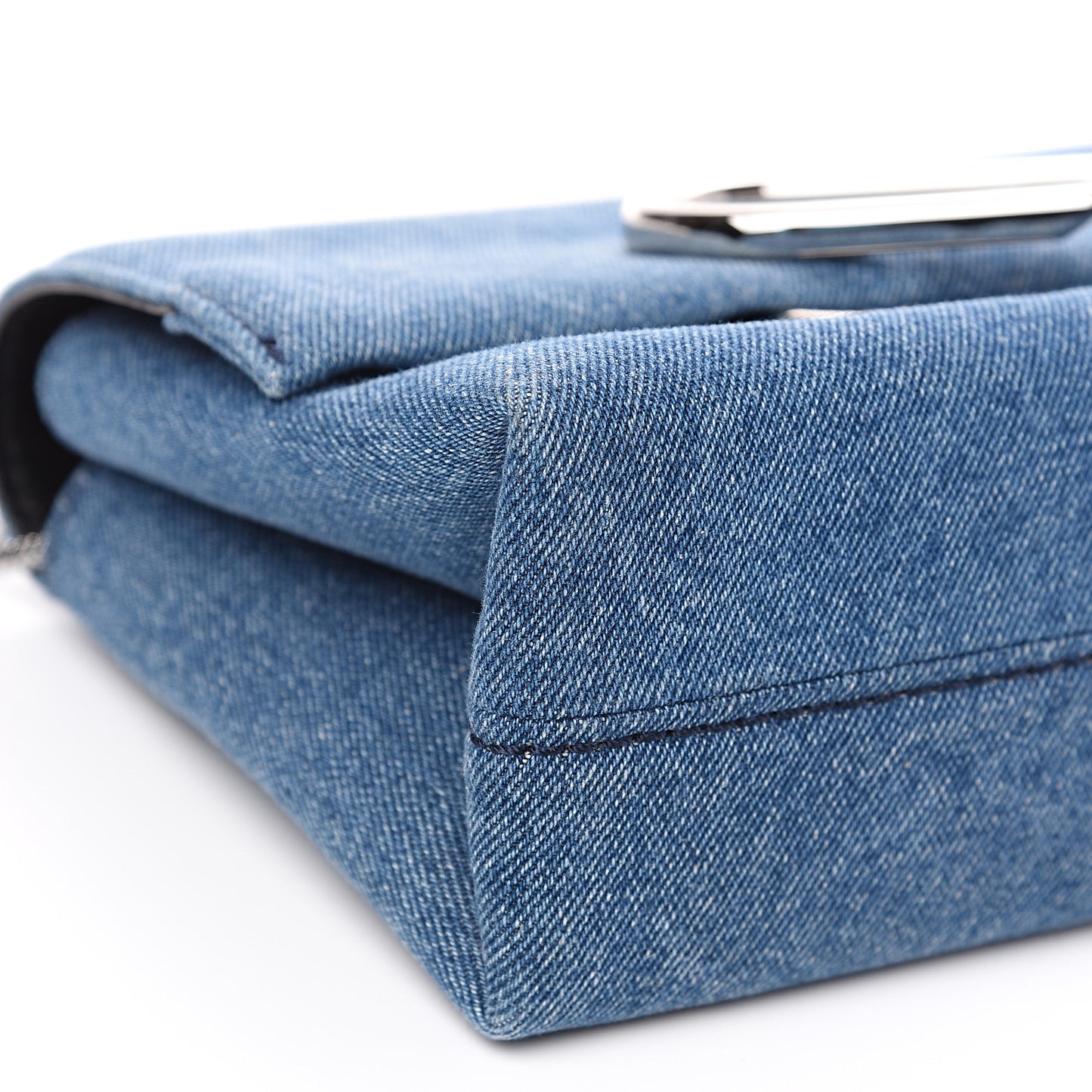 3.1 Denim Alix Soft Flap Clutch Washed Indigo
