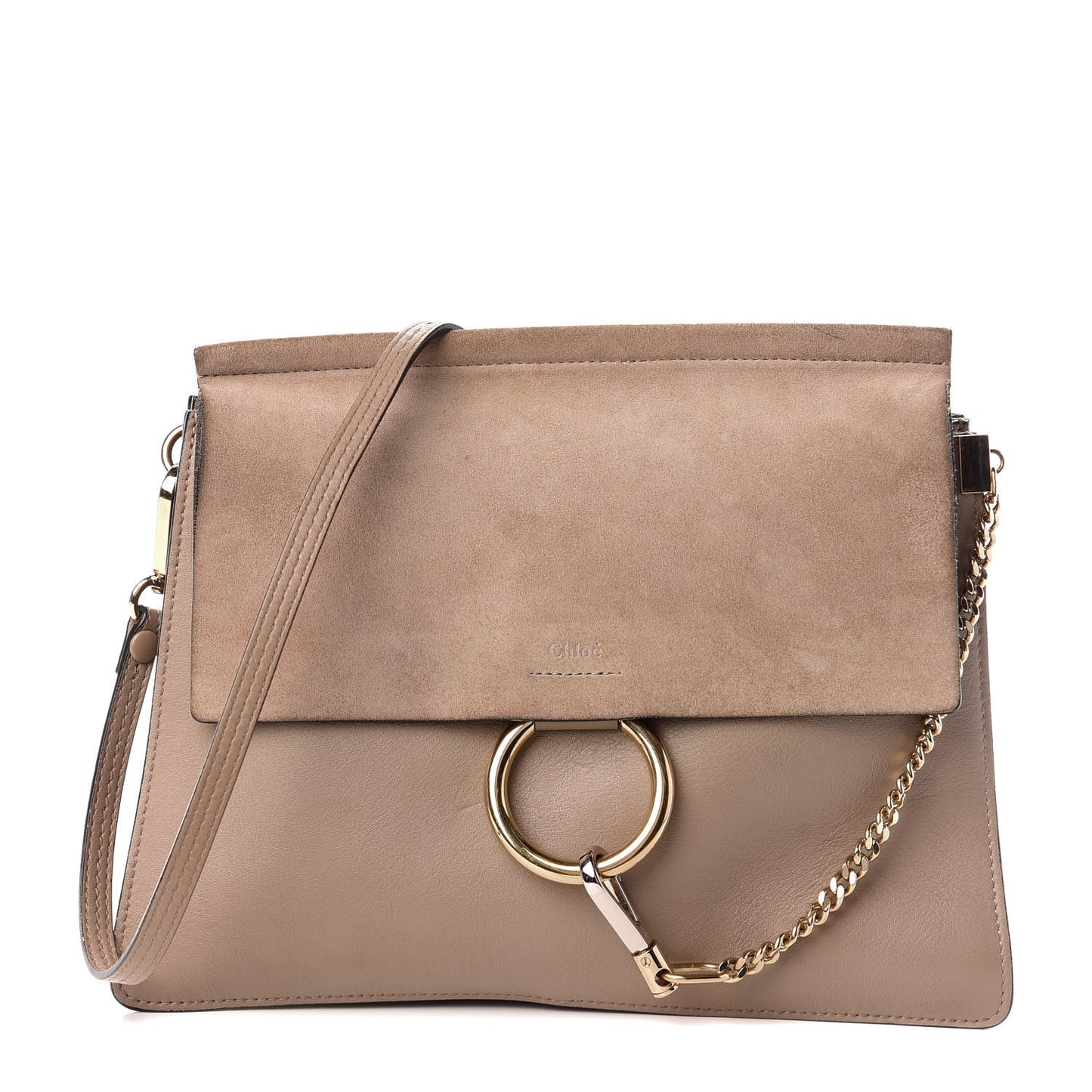 Calfskin Suede Medium Faye Shoulder Bag Blushy Pink
