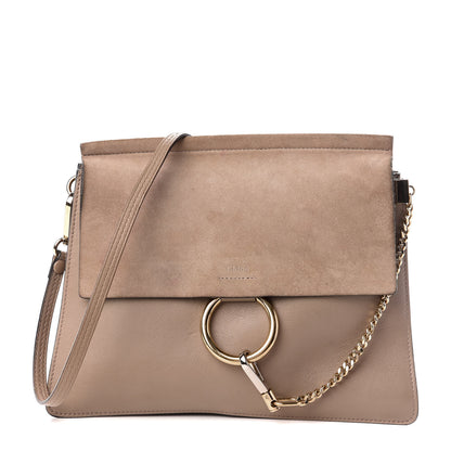 Chloe Calfskin Suede Medium Faye Shoulder Bag Blushy Pink 1 of 9