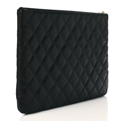 Chanel Calfskin Quilted Pixel Effect Medium Cosmetic Case Black 3 of 10