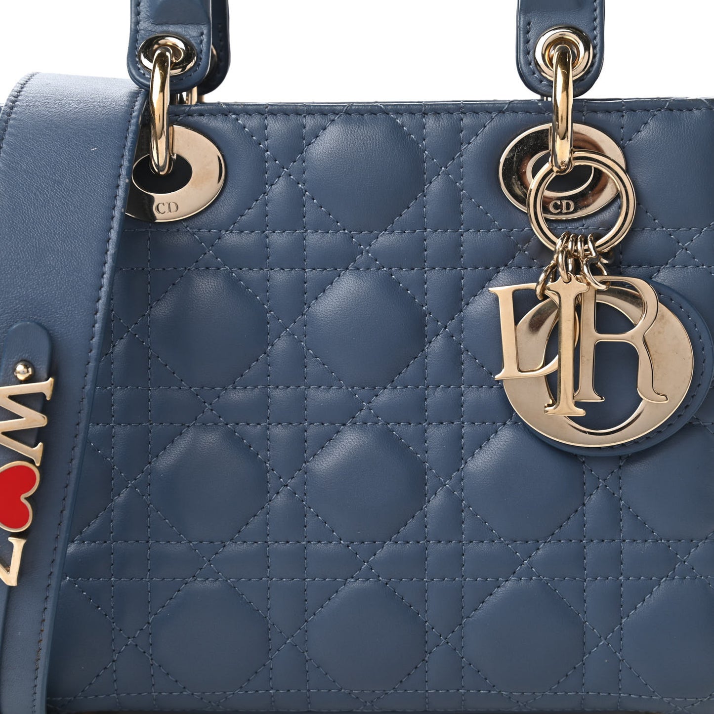 Lambskin Cannage Small My ABCDior Lady Dior Denim Blue