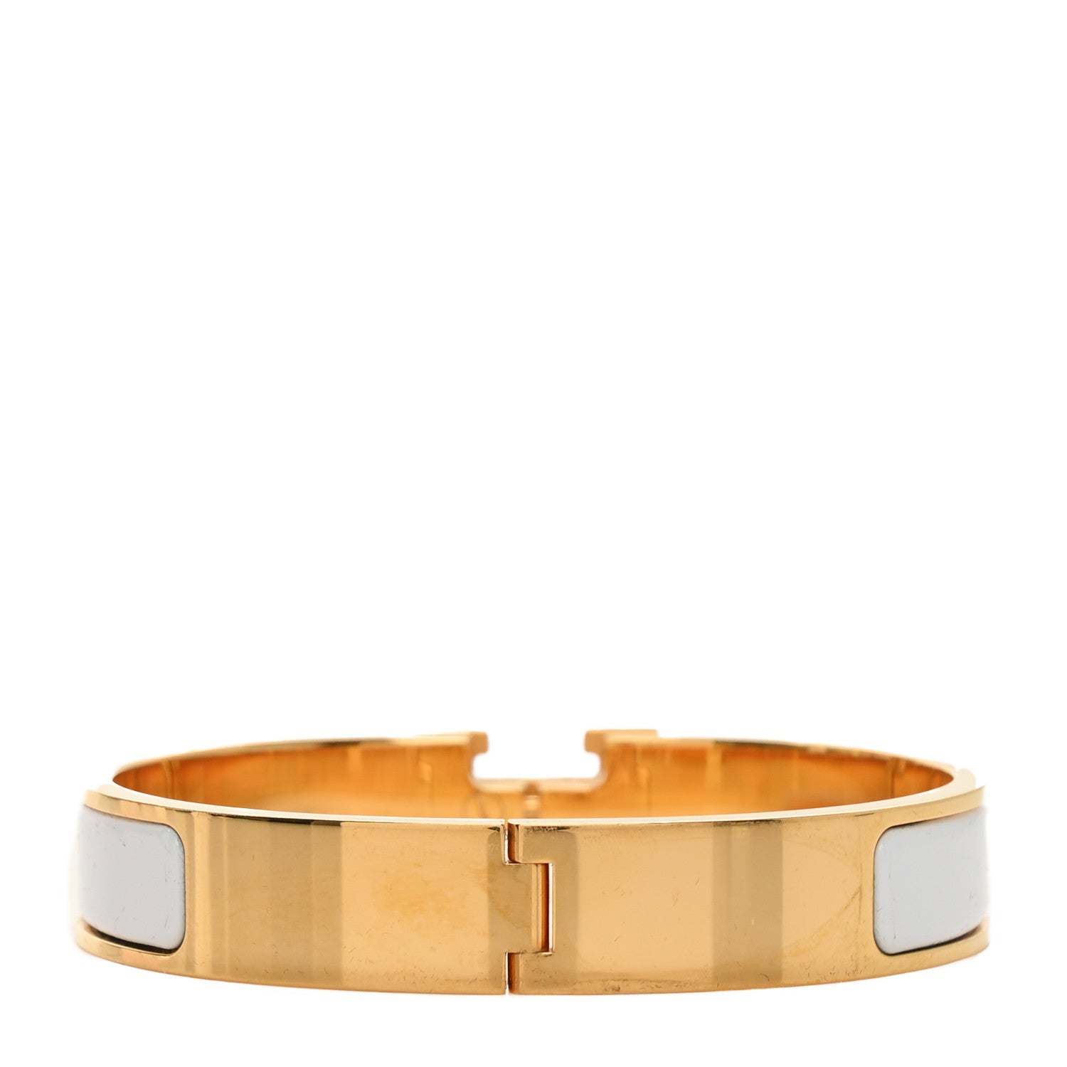 Hermes Enamel Narrow Clic Clac H Bracelet GM White 3 of 4
