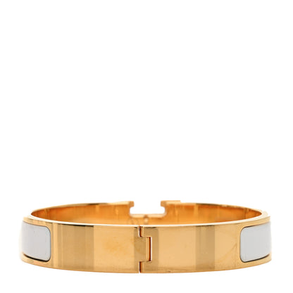 Hermes Enamel Narrow Clic Clac H Bracelet GM White 3 of 4