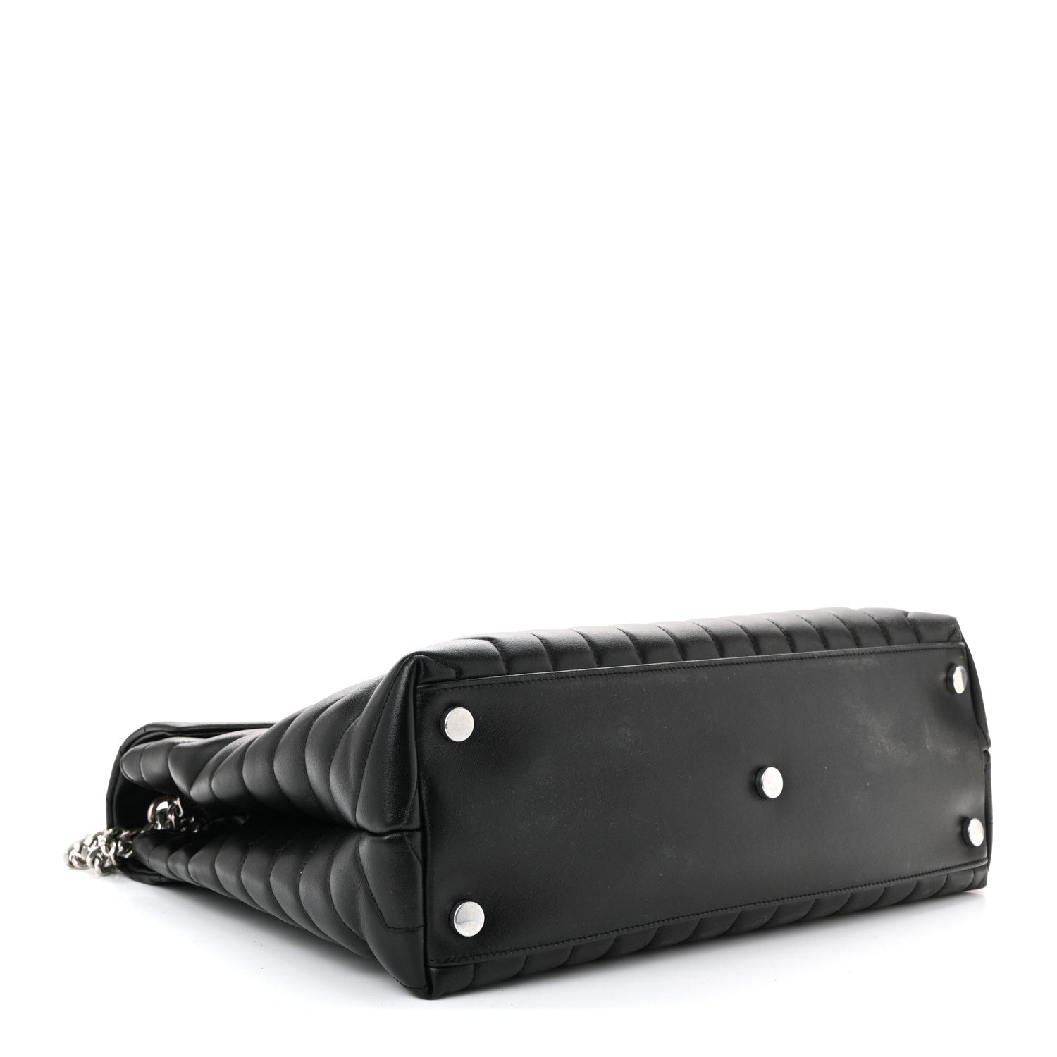 Saint Laurent Calfskin Y Quilted Monogram Large Loulou Chain Satchel Black 4 of 10