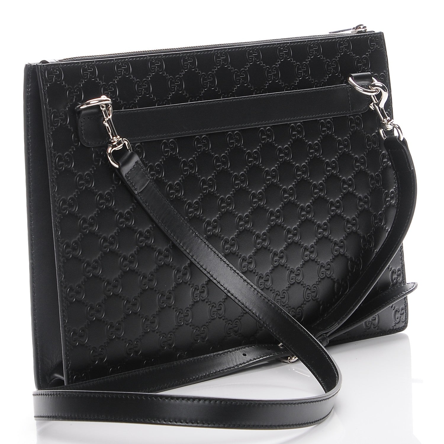 Gucci Guccissima Signature Messenger Bag Black 3 of 7