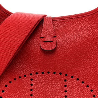 Hermes Taurillon Clemence EVELYNE III PM Rouge Casaque 8 of 14