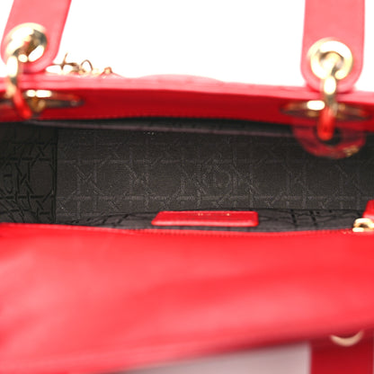 Christian Dior Lambskin Cannage Small Lucky Badges My Lady Dior Red 5 of 16