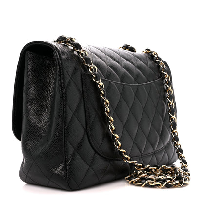 Chanel Caviar Quilted Jumbo Single Flap Black 3 of 9