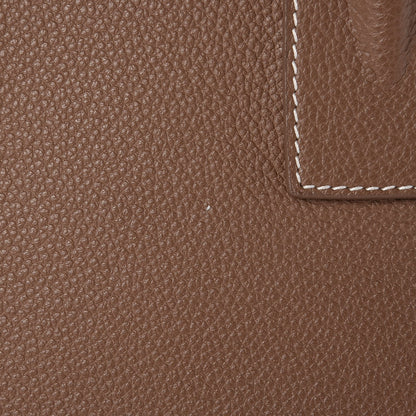 Saint Laurent Grained Calfskin Topstitch Small Sac De Jour Cognac 9 of 9