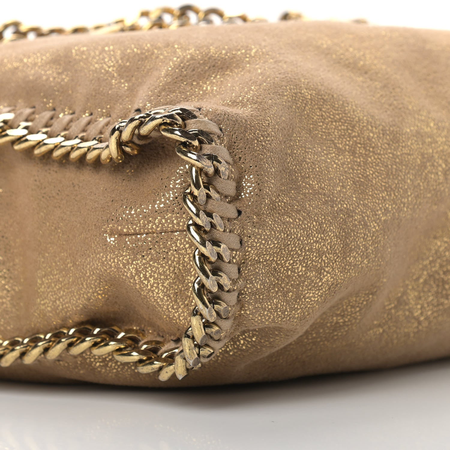 Stella McCartney Metallic Shaggy Deer Falabella Fold Over Tote Gold 6 of 9