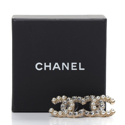 Chanel Crystal Pearl CC Dazzling Domino Earrings Gold 5 of 5