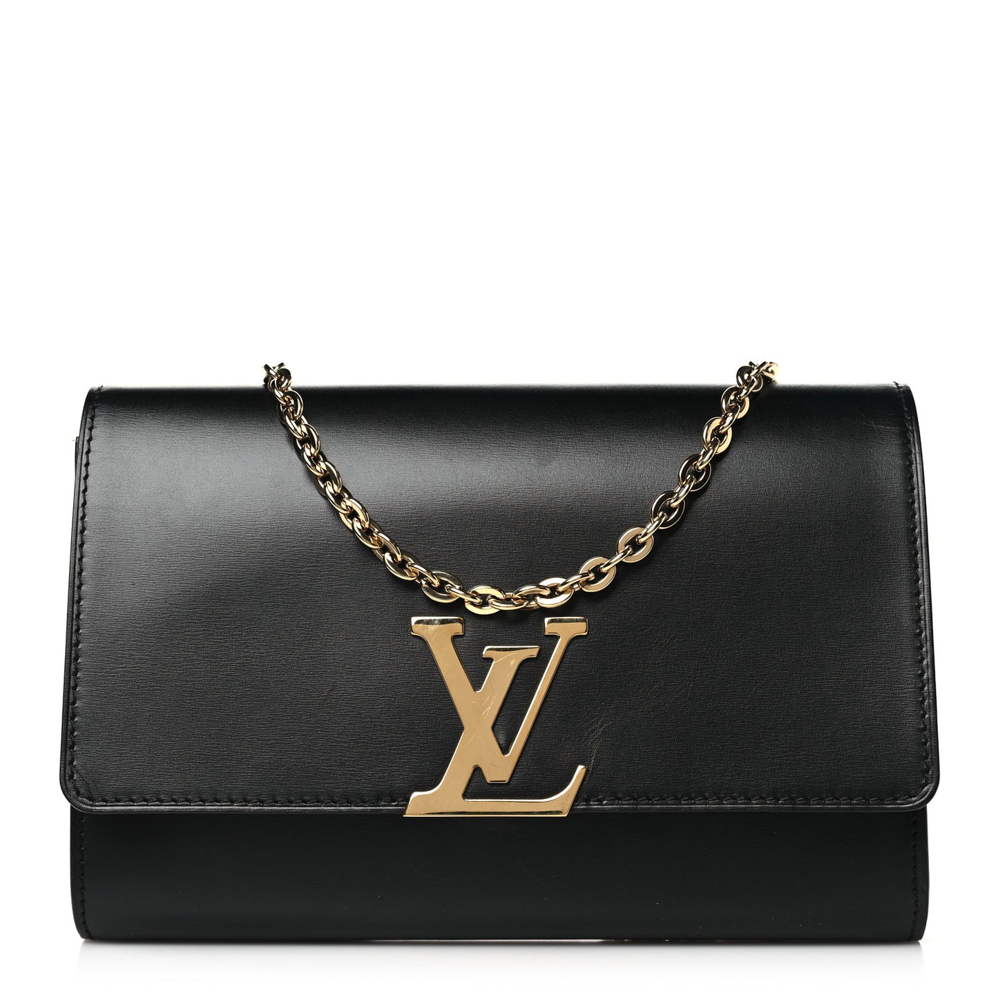 Calfskin Chain Louise GM NM Black