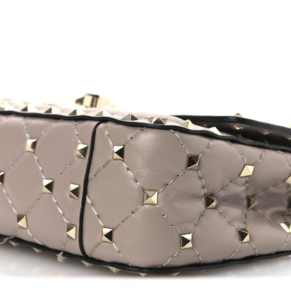 Valentino Garavani Lambskin Small Rockstud Spike Shoulder Bag Poudre 9 of 10