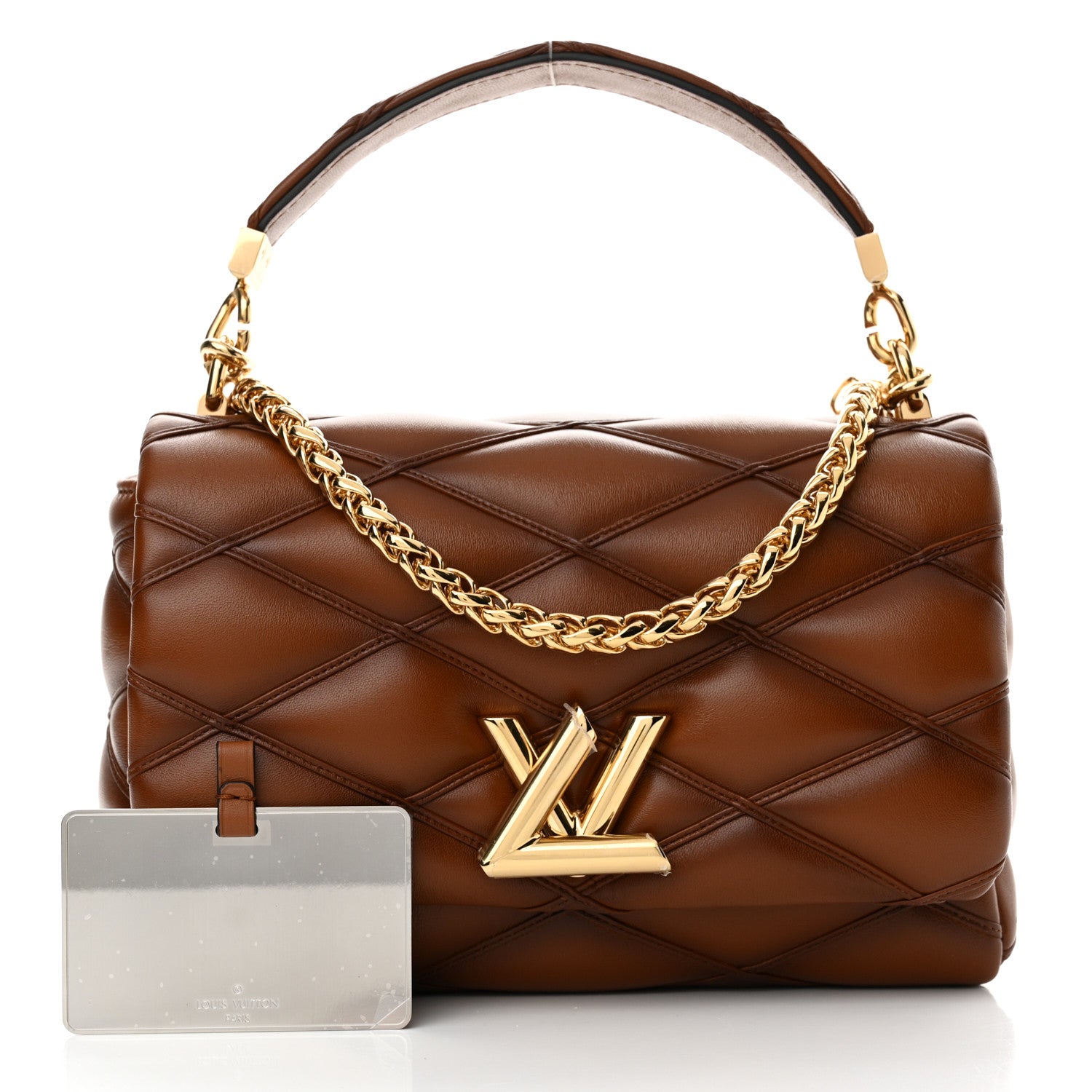 Louis Vuitton Lambskin Malletage Top Handle GO-14 MM Toast Tan 3 of 11