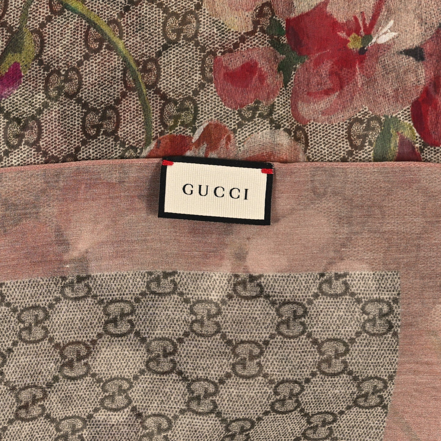 Silk Monogram Blooms Print Scarf Mauve