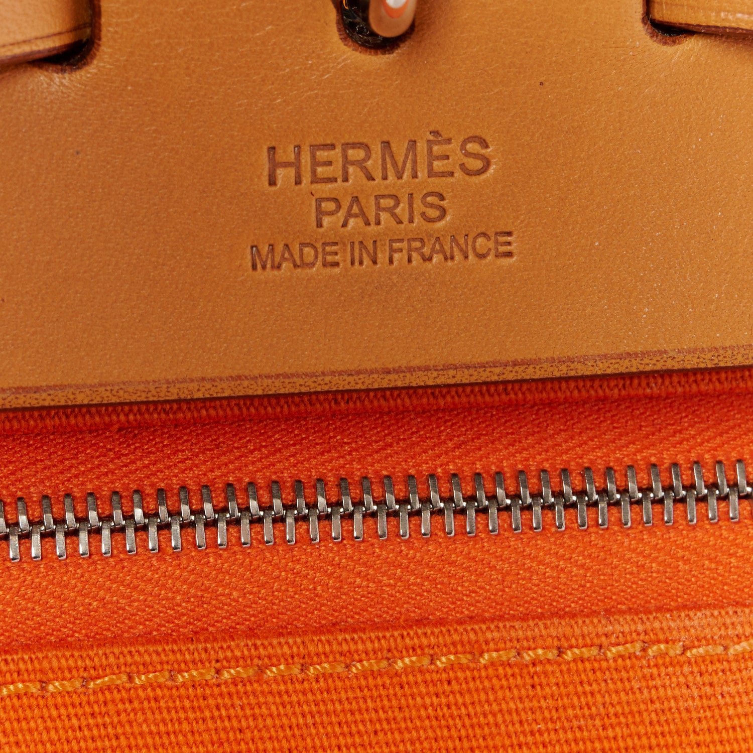 Hermes Vache Hunter Toile Herbag Zip 39 MM Orange Natural 9 of 13
