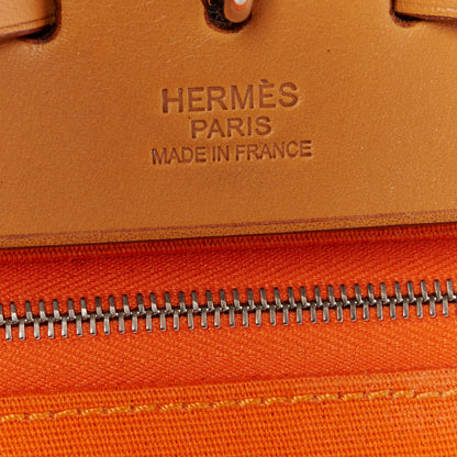 Hermes Vache Hunter Toile Herbag Zip 39 MM Orange Natural 9 of 13