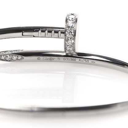 Cartier 18K White Gold Diamond Juste Un Clou Bracelet 15 4 of 6