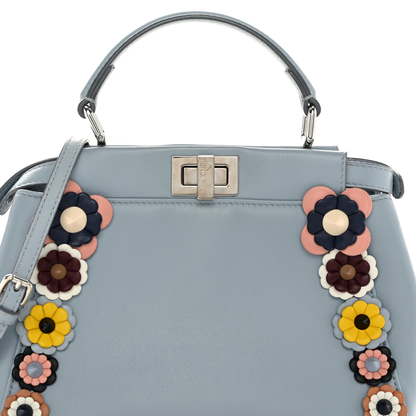 Nappa Flowerland Mini Peekaboo Iconic Satchel Light Blue