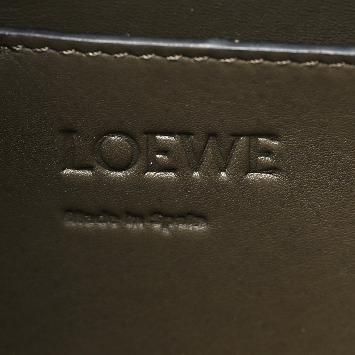 Calfskin Linen Mini Lazo Tote Khaki Green