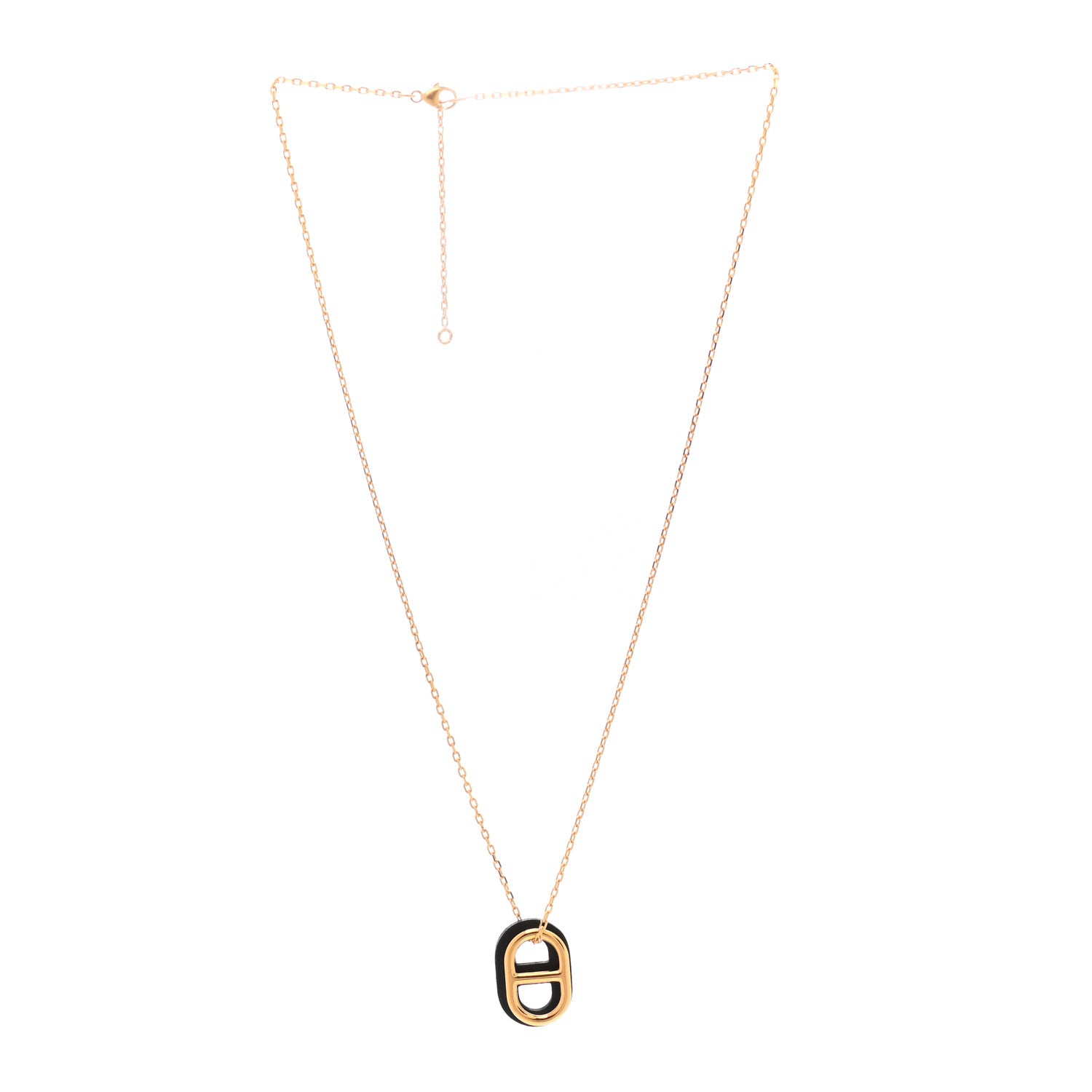 Hermes Swift O'Maillon Pendant Necklace Black 3 of 4