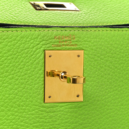 Hermes Taurillon Clemence Kelly Retourne 32 Vert Cru 6 of 12