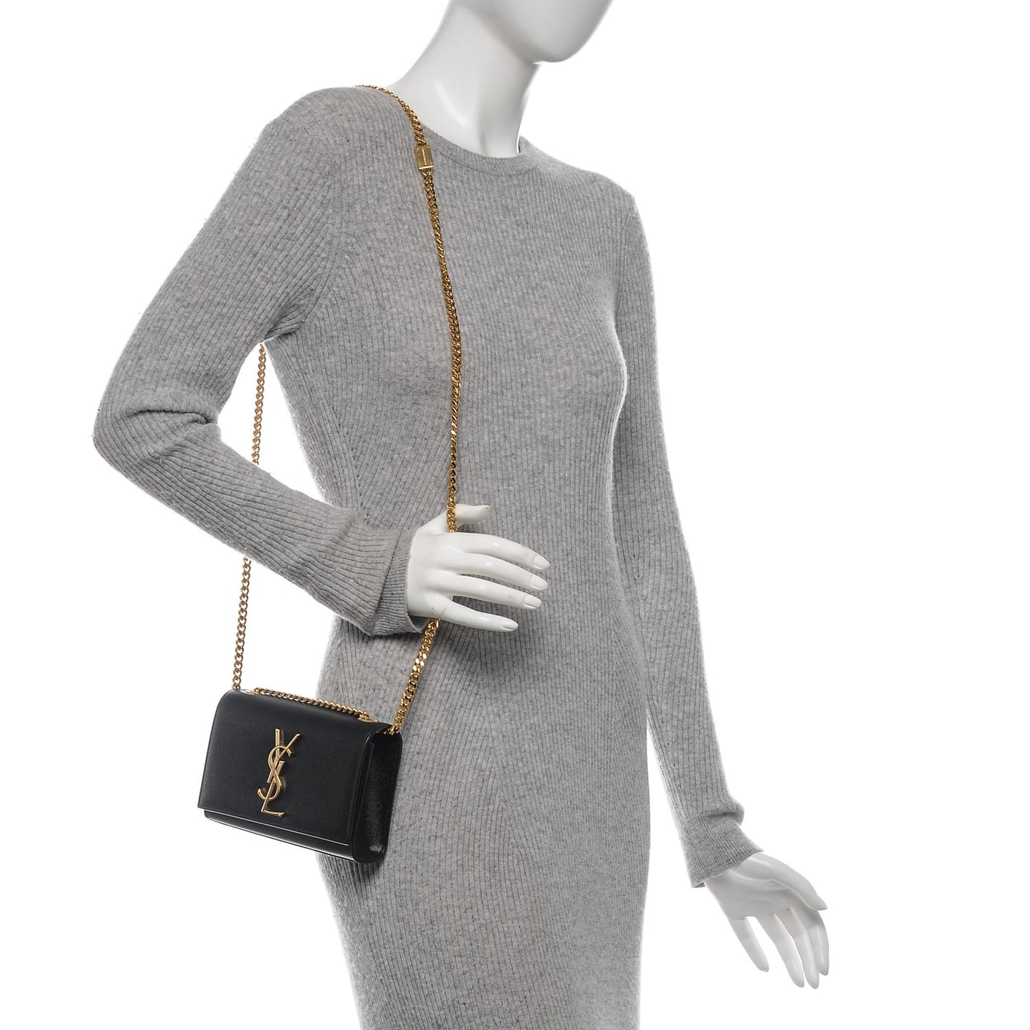 Grain De Poudre Small Monogram Kate Satchel Black