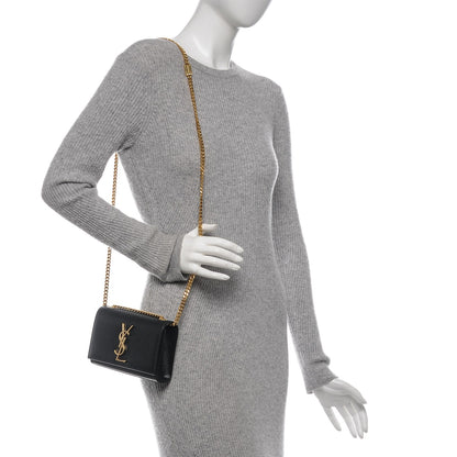 Saint Laurent Grain De Poudre Small Monogram Kate Satchel Black 2 of 6