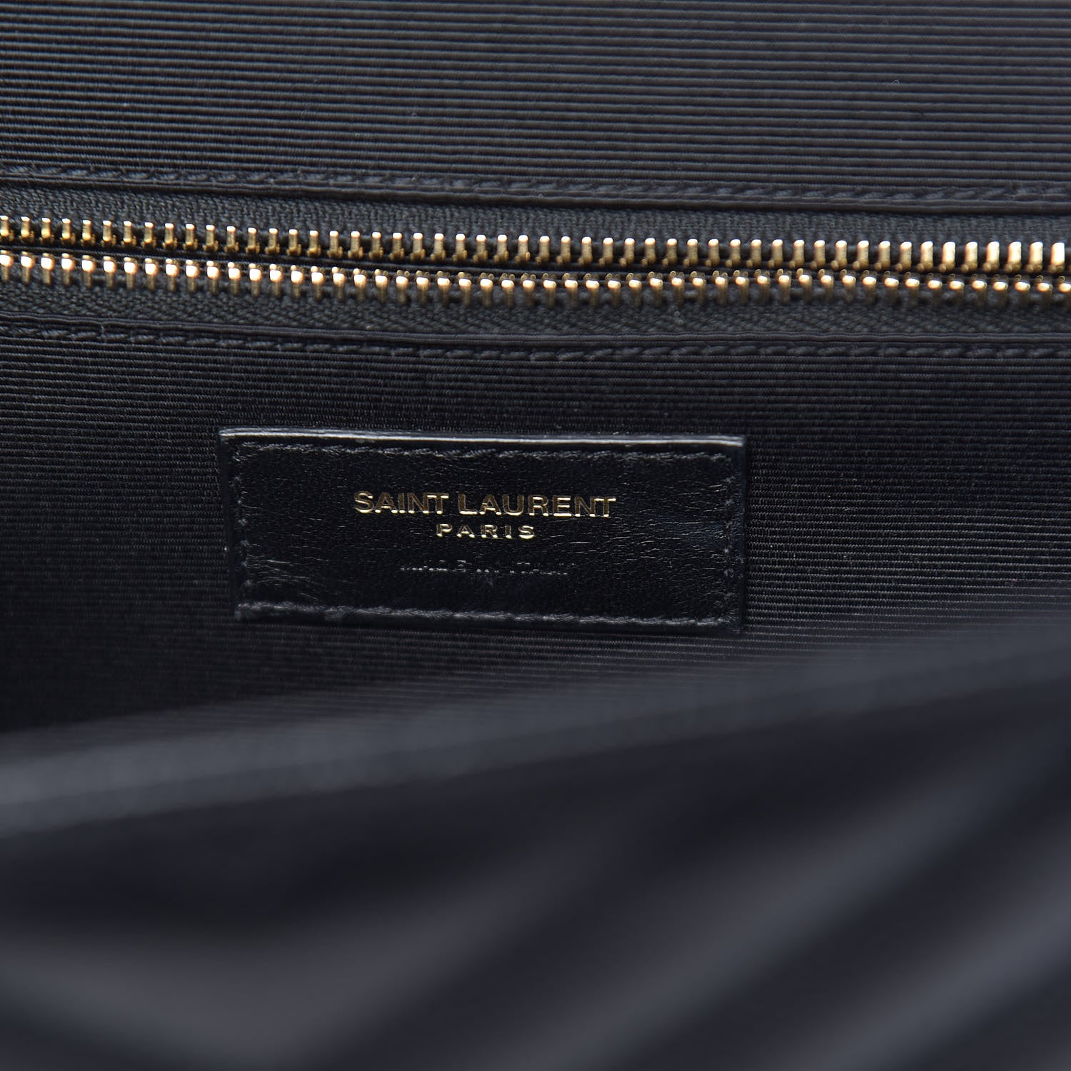 Saint Laurent Grain De Poudre Matelasse Chevron Large Monogram Satchel Black 7 of 11