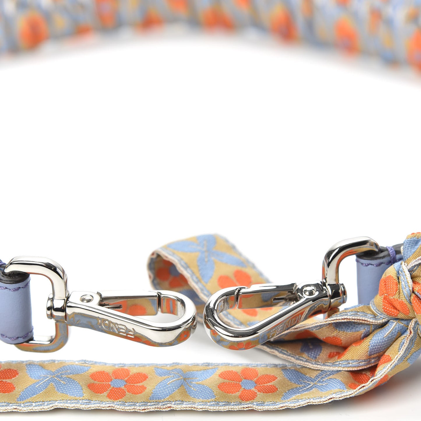 Calfskin Ribbon Lace Up Floral Strap You Blue