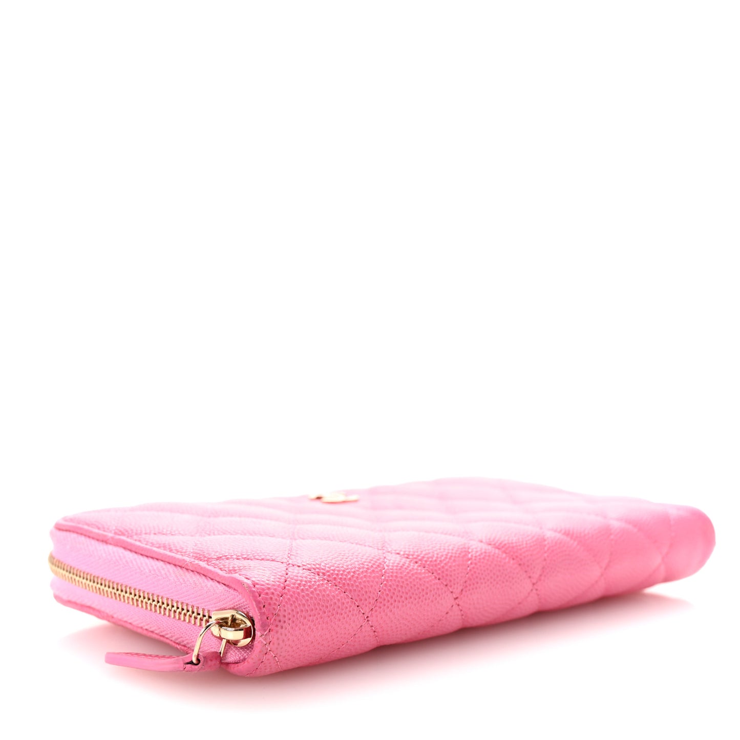 Caviar Quilted Large Gusset Zip Around Wallet Pink
