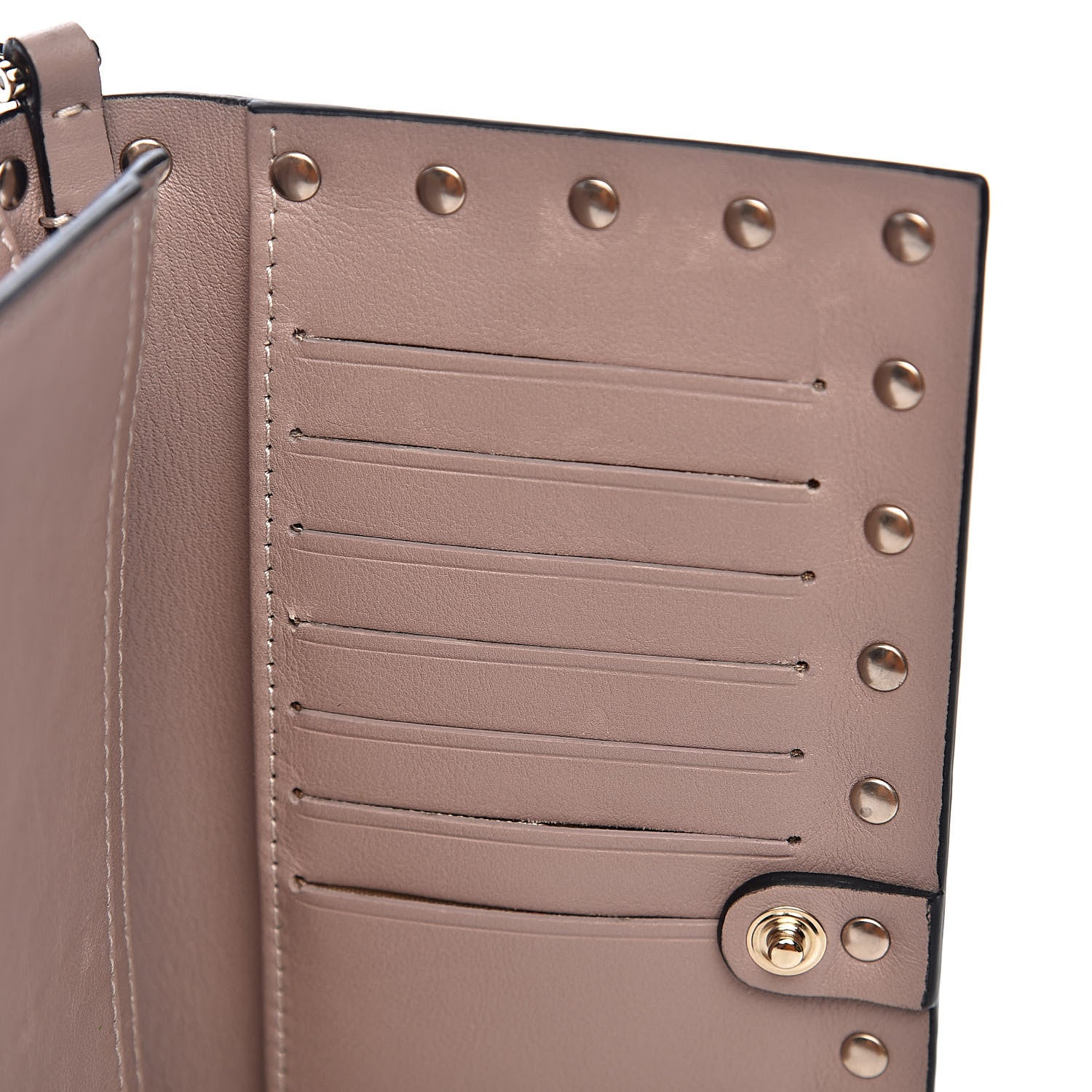 Valentino Garavani Calfskin Rockstud Wristlet Wallet Poudre 7 of 9