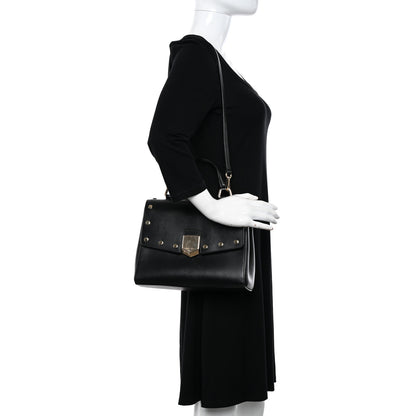 Jimmy Choo Smooth Calfskin Studded Lockett Shoulder Bag Black 2 of 11