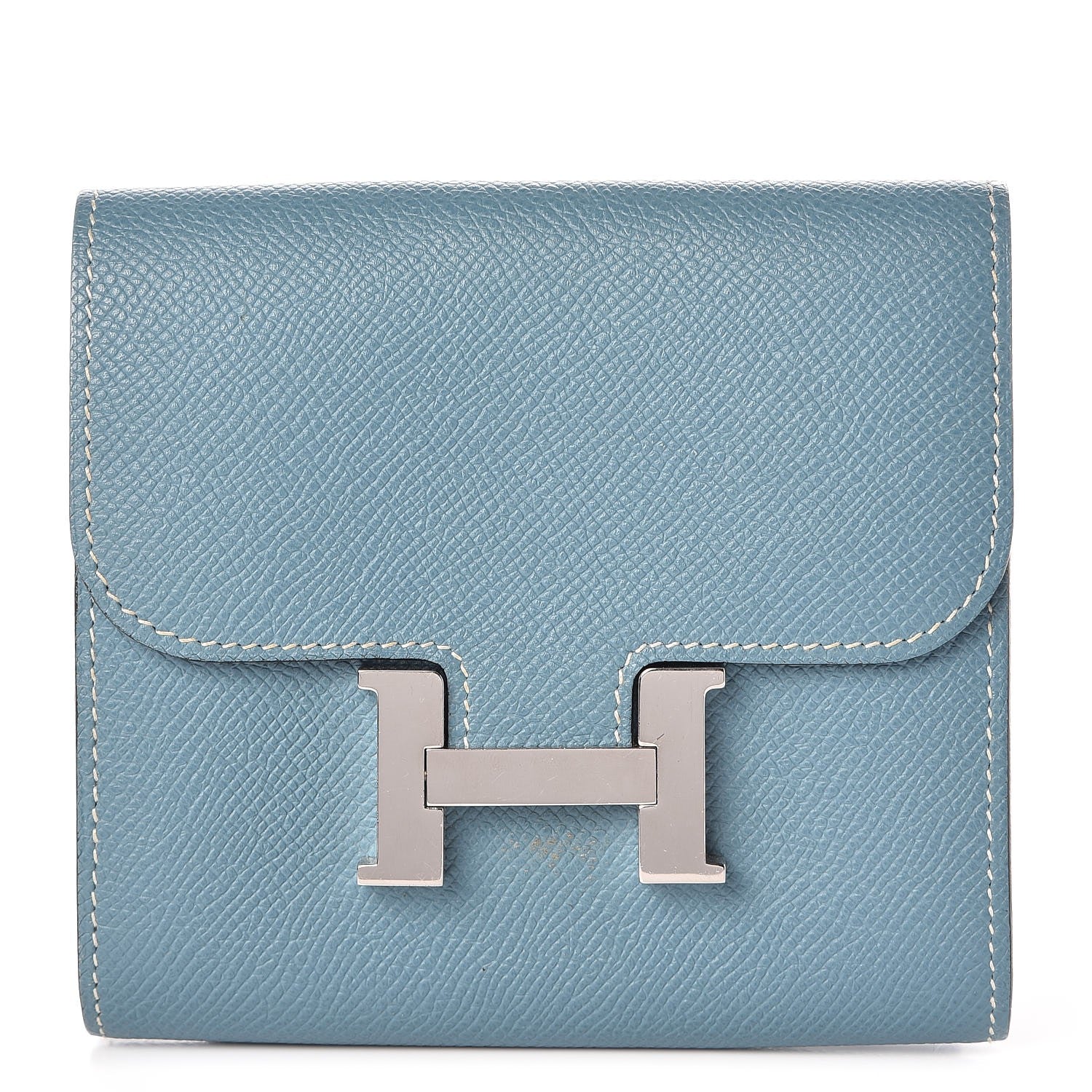 Hermes Epsom Constance Short Wallet Blue Jean 1 of 10