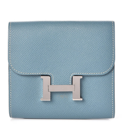 Hermes Epsom Constance Short Wallet Blue Jean 1 of 10